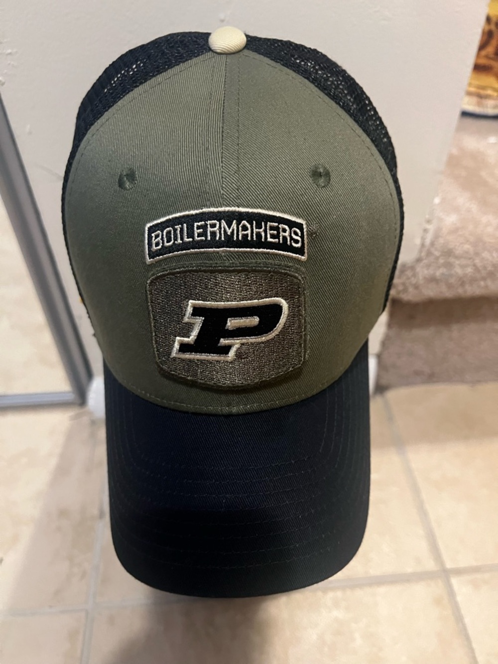 Purdue Boilermakers Military Camo Trucker Hat - Olive & Black